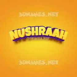 nushraah in Orange Toon style - 3D name wallpaper
