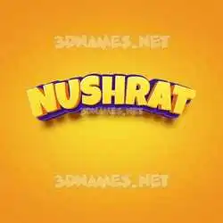 nushrat in Orange Toon style - 3D name wallpaper
