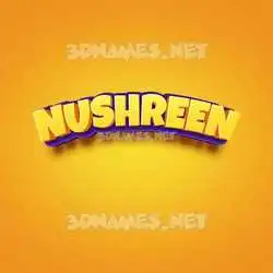 nushreen in Orange Toon style - 3D name wallpaper