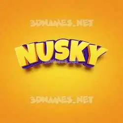 nusky in Orange Toon style - 3D name wallpaper