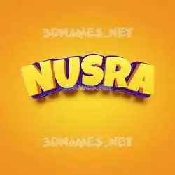 nusra in Orange Toon style - 3D name wallpaper