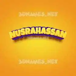 nusrahassan in Orange Toon style - 3D name wallpaper