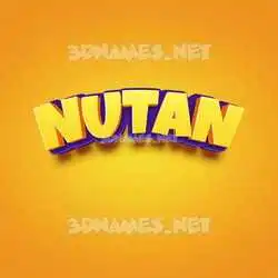 nutan in Orange Toon style - 3D name wallpaper