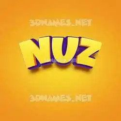 nuz in Orange Toon style - 3D name wallpaper