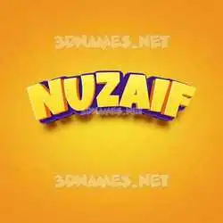nuzaif in Orange Toon style - 3D name wallpaper