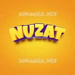 nuzat in Orange Toon style - 3D name wallpaper