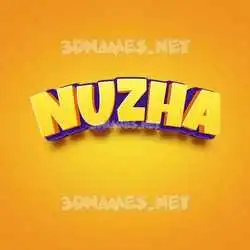 nuzha in Orange Toon style - 3D name wallpaper
