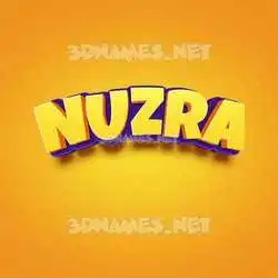 nuzra in Orange Toon style - 3D name wallpaper