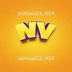 nv in Orange Toon style - 3D name wallpaper