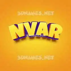 nvar in Orange Toon style - 3D name wallpaper