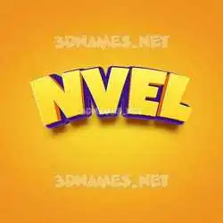 nvel in Orange Toon style - 3D name wallpaper