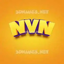 nvn in Orange Toon style - 3D name wallpaper