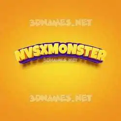 nvsxmonster in Orange Toon style - 3D name wallpaper