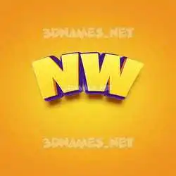 nw in Orange Toon style - 3D name wallpaper