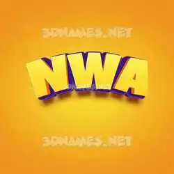 nwa in Orange Toon style - 3D name wallpaper