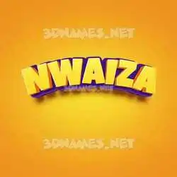 nwaiza in Orange Toon style - 3D name wallpaper