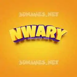 nwary in Orange Toon style - 3D name wallpaper