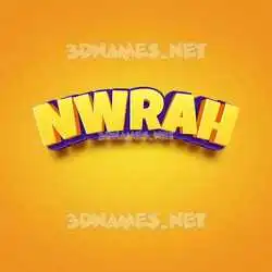 nwrah in Orange Toon style - 3D name wallpaper