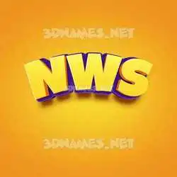 nws in Orange Toon style - 3D name wallpaper
