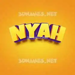 nyah in Orange Toon style - 3D name wallpaper