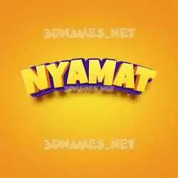 nyamat in Orange Toon style - 3D name wallpaper