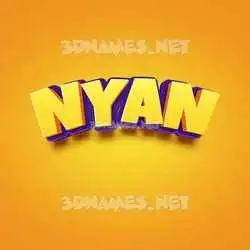 nyan in Orange Toon style - 3D name wallpaper