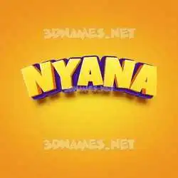 nyana in Orange Toon style - 3D name wallpaper