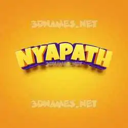 nyapath in Orange Toon style - 3D name wallpaper