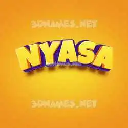 nyasa in Orange Toon style - 3D name wallpaper