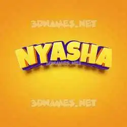 nyasha in Orange Toon style - 3D name wallpaper