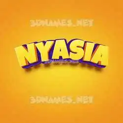 nyasia in Orange Toon style - 3D name wallpaper