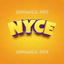 nyce in Orange Toon style - 3D name wallpaper
