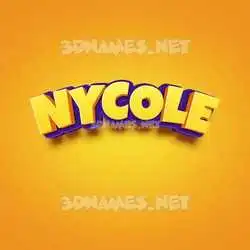 nycole in Orange Toon style - 3D name wallpaper
