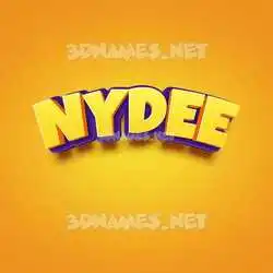 nydee in Orange Toon style - 3D name wallpaper