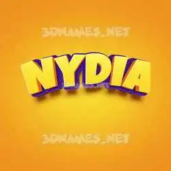 nydia in Orange Toon style - 3D name wallpaper