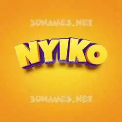 nyiko in Orange Toon style - 3D name wallpaper
