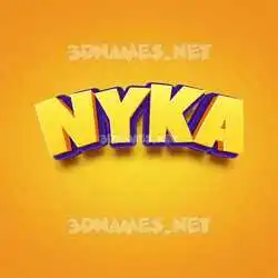 nyka in Orange Toon style - 3D name wallpaper