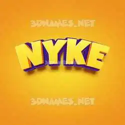 nyke in Orange Toon style - 3D name wallpaper