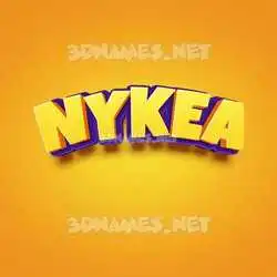 nykea in Orange Toon style - 3D name wallpaper