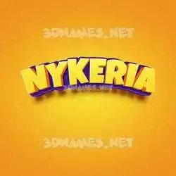 nykeria in Orange Toon style - 3D name wallpaper