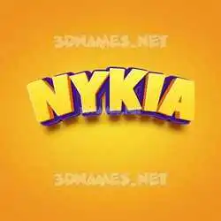 nykia in Orange Toon style - 3D name wallpaper