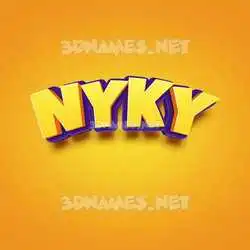nyky in Orange Toon style - 3D name wallpaper