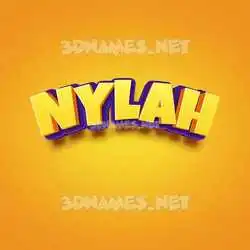 nylah in Orange Toon style - 3D name wallpaper