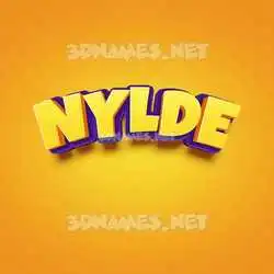 nylde in Orange Toon style - 3D name wallpaper