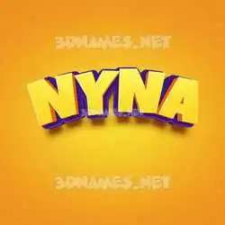 nyna in Orange Toon style - 3D name wallpaper