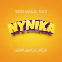 nynika in Orange Toon style - 3D name wallpaper
