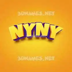 nyny in Orange Toon style - 3D name wallpaper