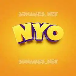 nyo in Orange Toon style - 3D name wallpaper