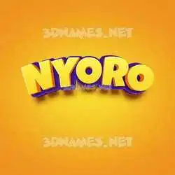 nyoro in Orange Toon style - 3D name wallpaper