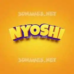 nyoshi in Orange Toon style - 3D name wallpaper